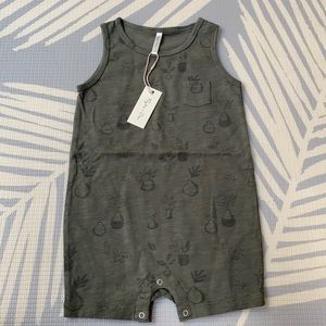 Rylee + Cru NWT fern potted plant romper, size 2-3yr